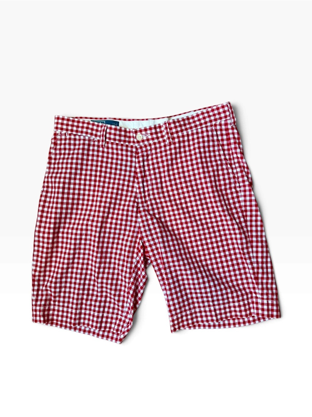 Ralph Lauren Men's Suffield Red Gingham Cotton Shorts